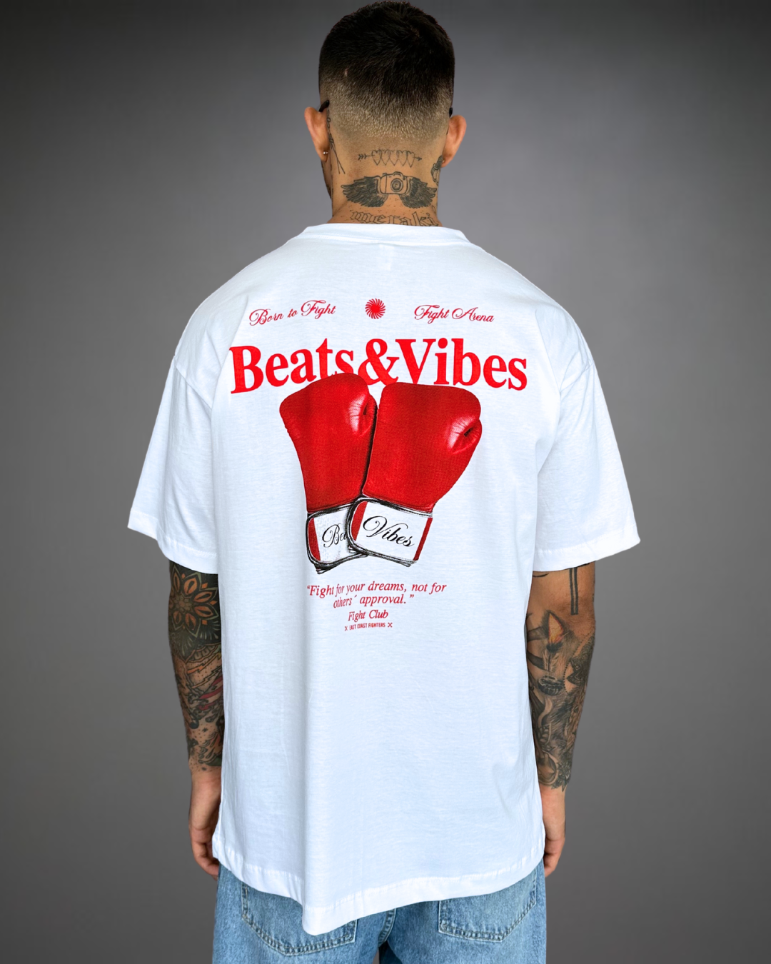 Polo Hombre Oversize Fight Club - Blanco