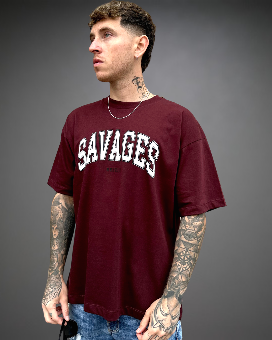 Polo Hombre Oversize SAVAGES - Borgoña