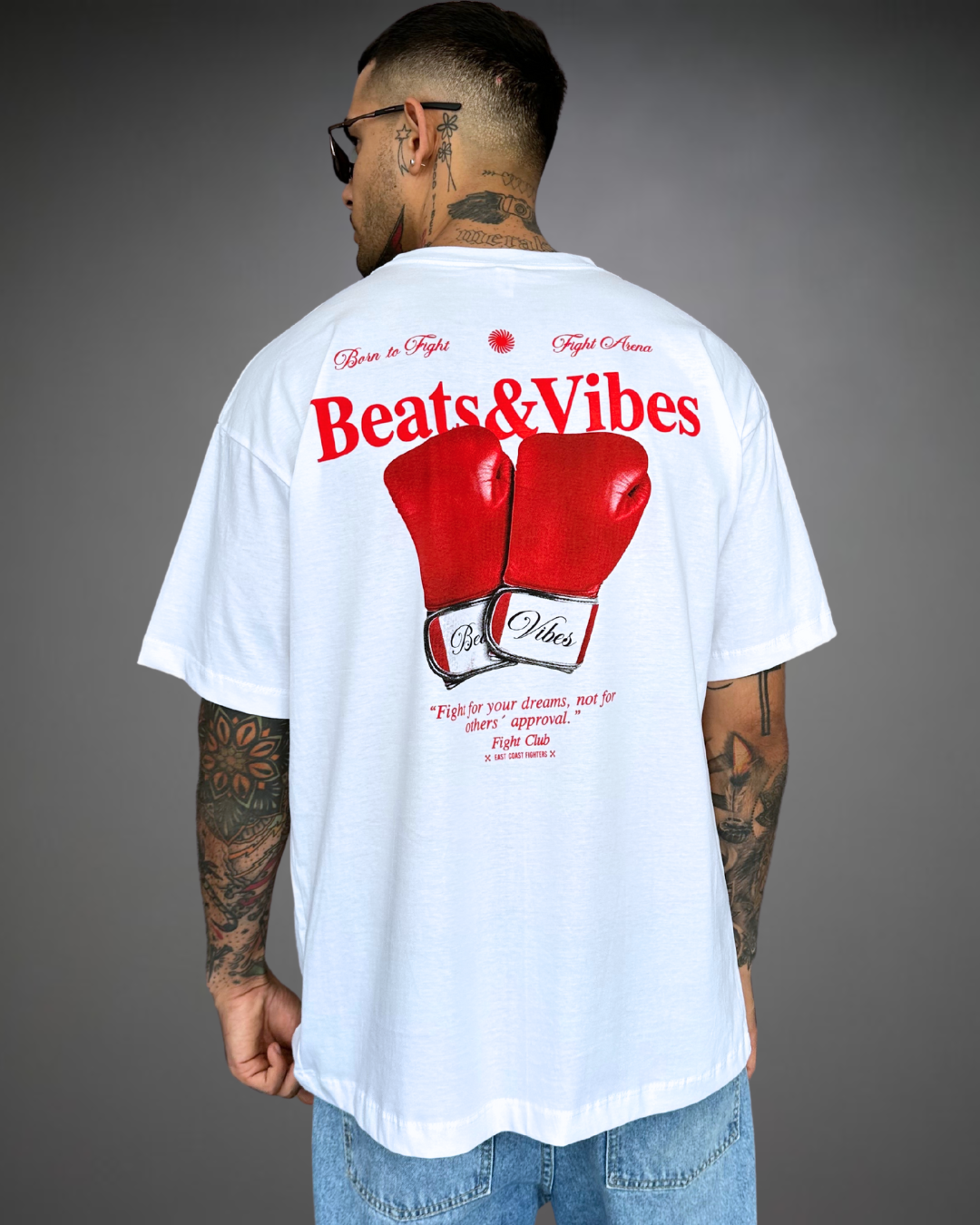 Polo Hombre Oversize Fight Club - Blanco
