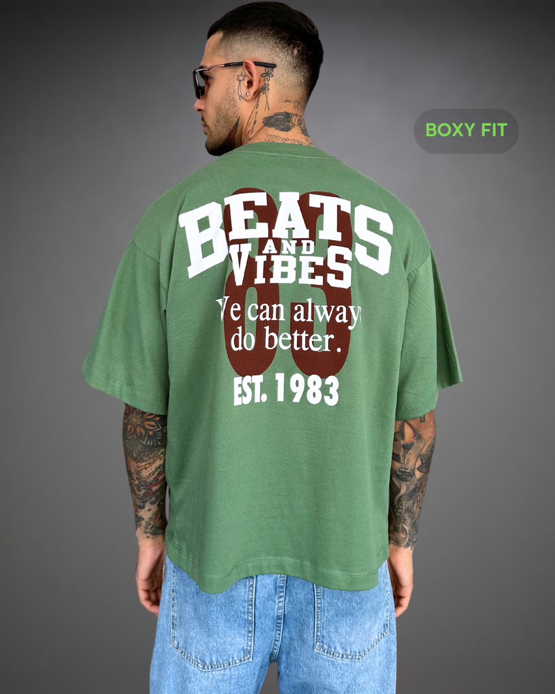 Polo Hombre Boxy Fit Beats Tribute - Verde