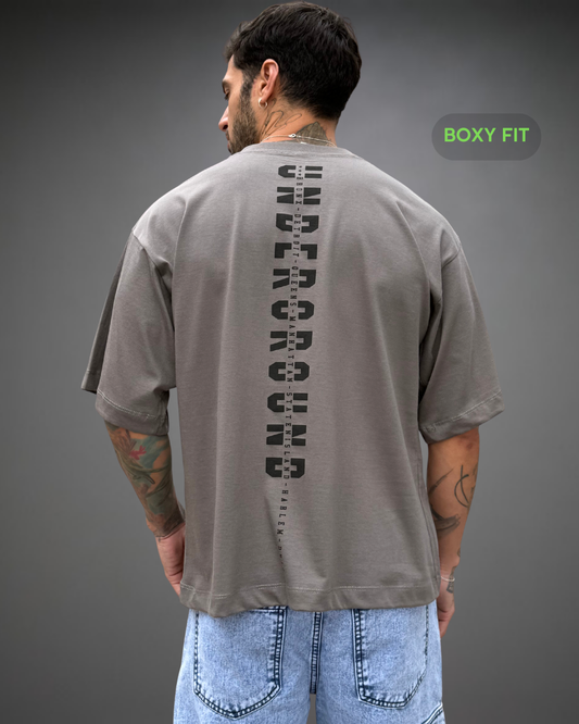 Polo Hombre Boxy Fit UNDERGROUND - Plomo