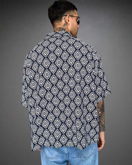 Camisa Hombre Oversize Amsterdam - Azul
