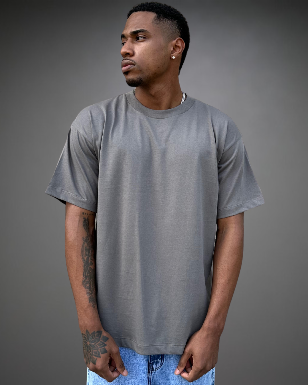 Polo Hombre Oversize - Gris Oscuro