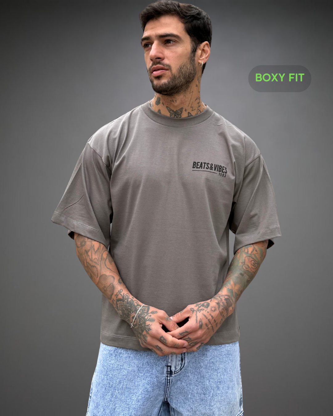 Polo Hombre Boxy Fit UNDERGROUND - Plomo