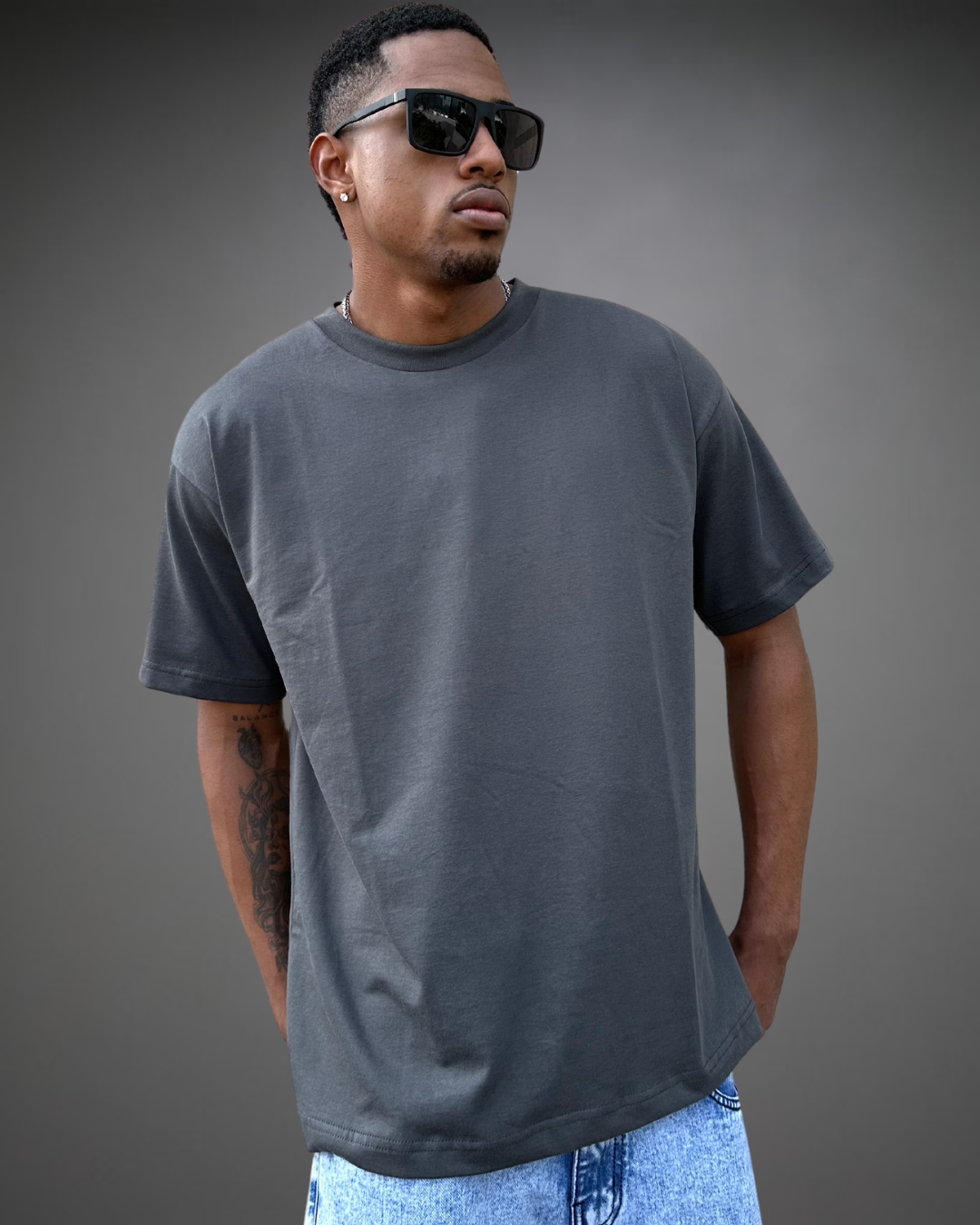 Polo Hombre Oversize - Plomo