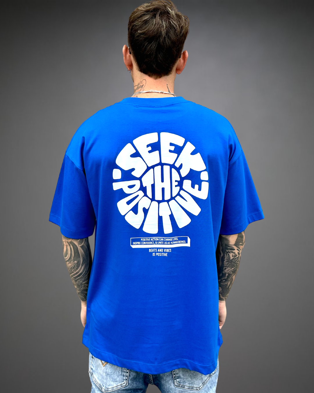 Polo Hombre Oversize Seek The Positive - Azul