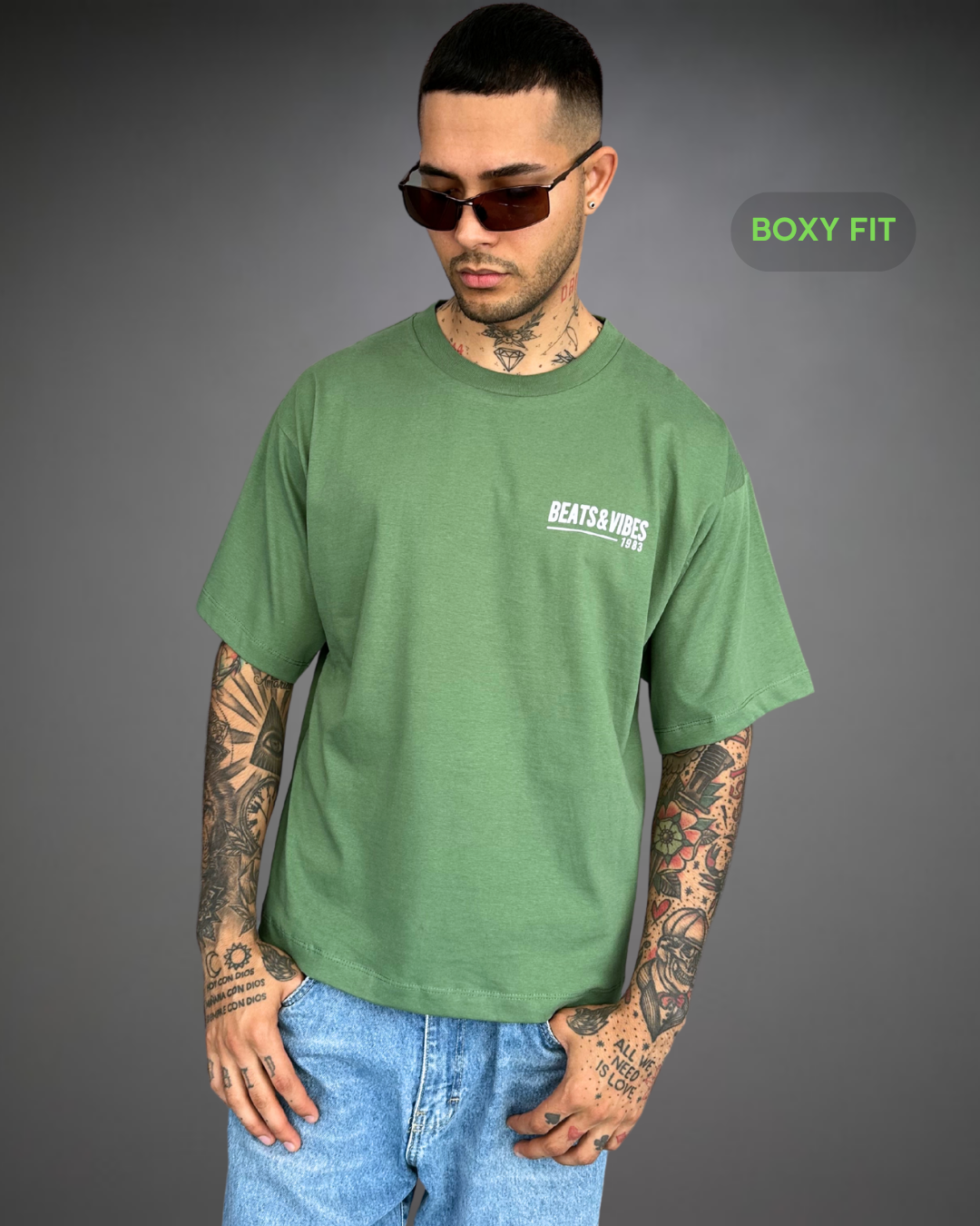 Polo Hombre Boxy Fit Never Waste Talent - Verde