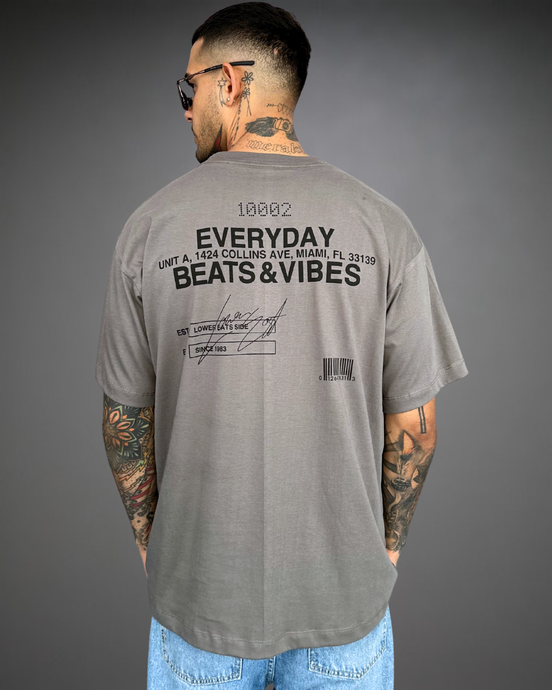 Polo Hombre Oversize EveryDay Beats - Plomo2