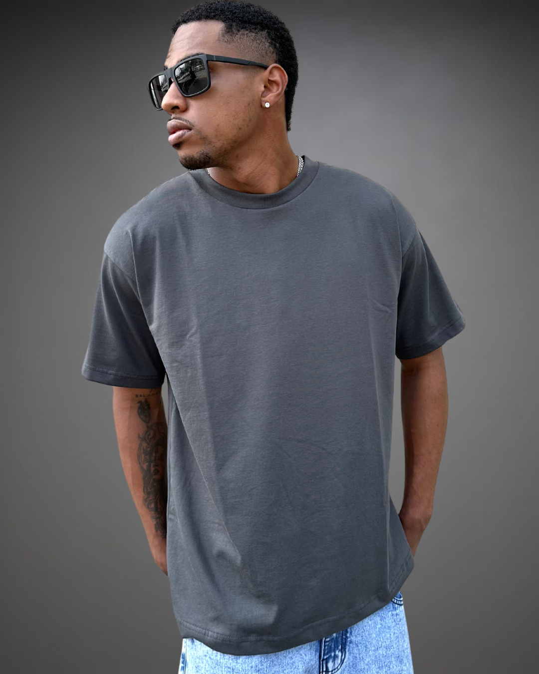 Polo Hombre Oversize - Plomo