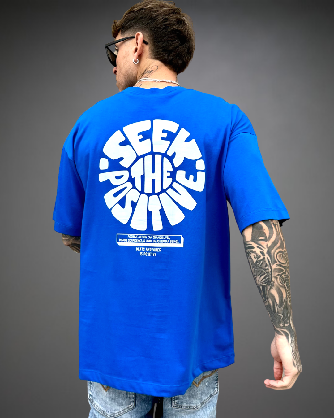 Polo Hombre Oversize Seek The Positive - Azul