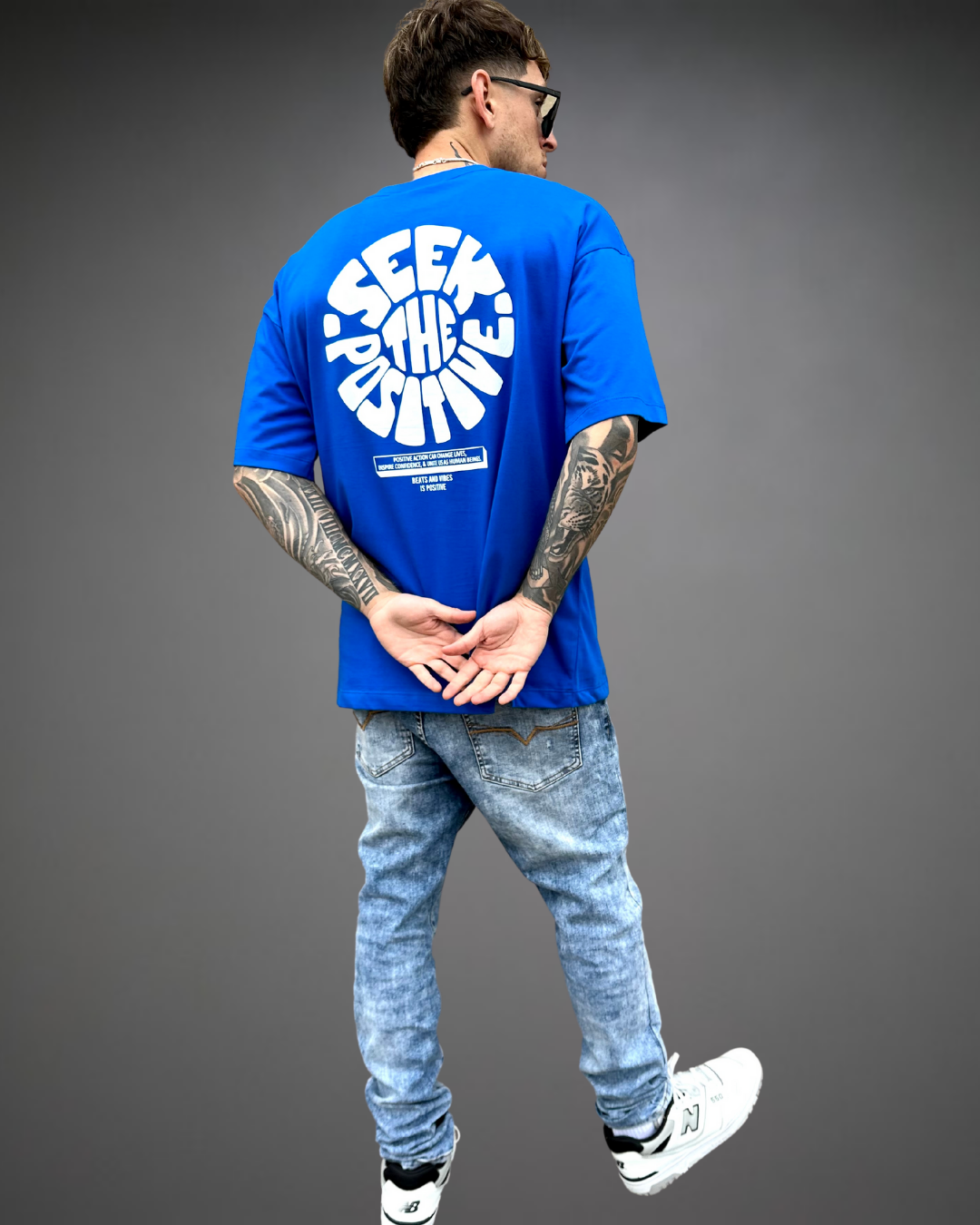 Polo Hombre Oversize Seek The Positive - Azul