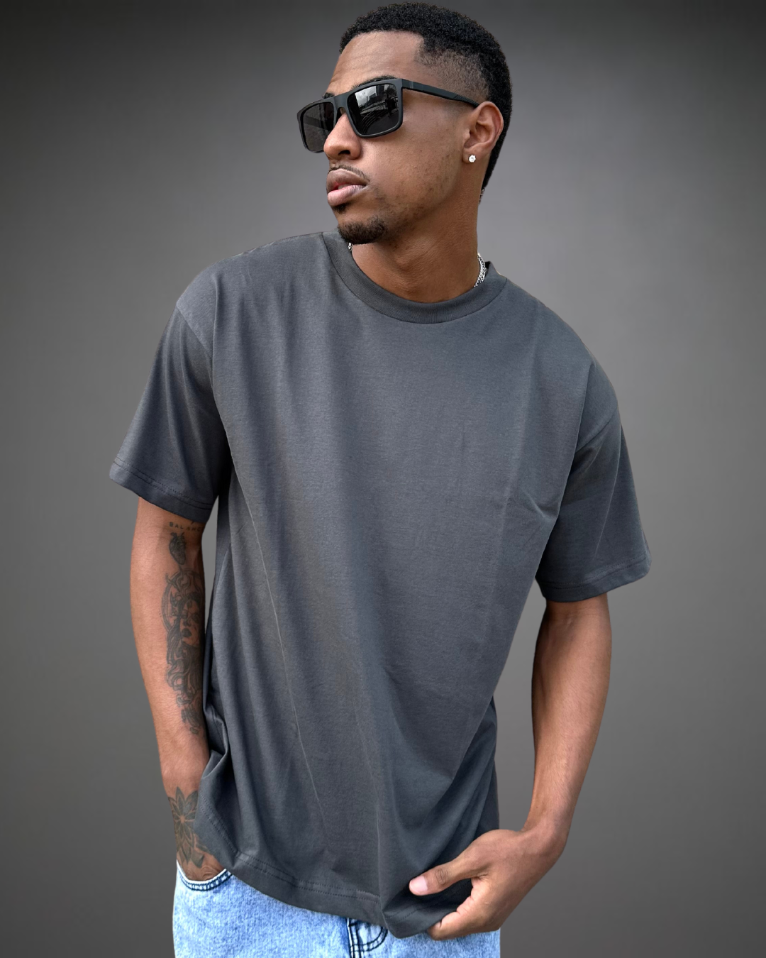 Polo Hombre Oversize - Plomo
