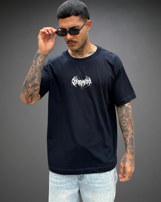 Polo Hombre Oversize Contrast Tribal - Azul Noche