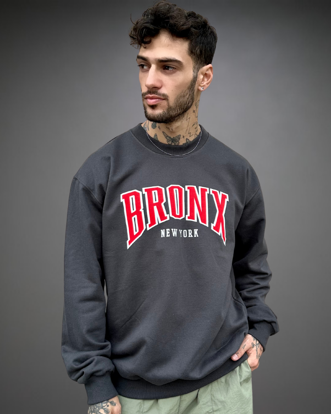 Polera Hombre Oversize BRONX - Plomo