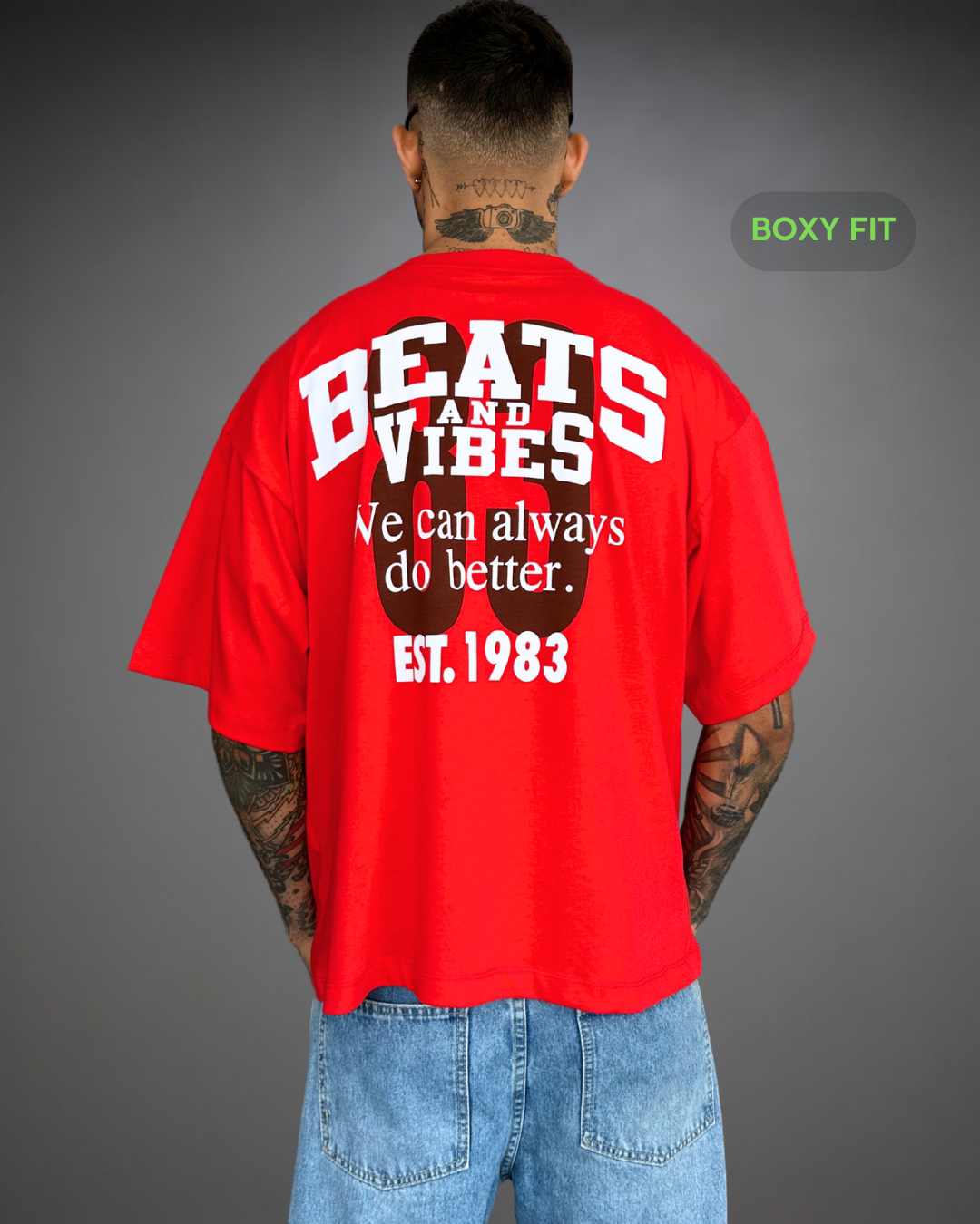 Polo Hombre Boxy Fit Beats Tribute - Rojo
