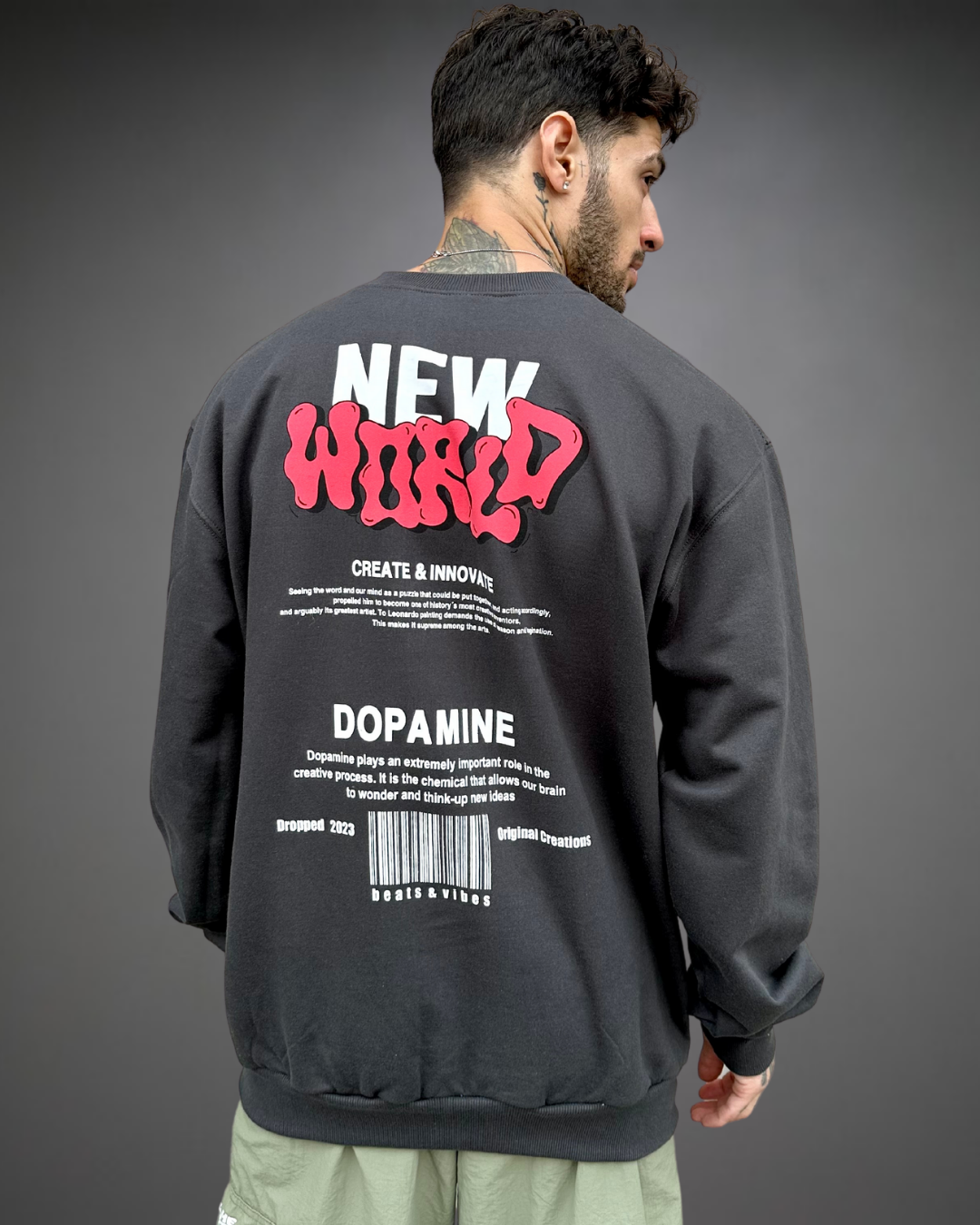 Polera Hombre Oversize New World - Plomo