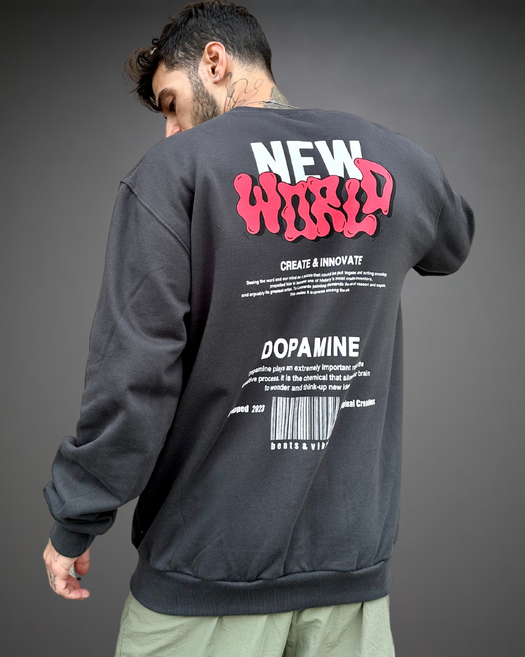 Polera Hombre Oversize New World - Plomo