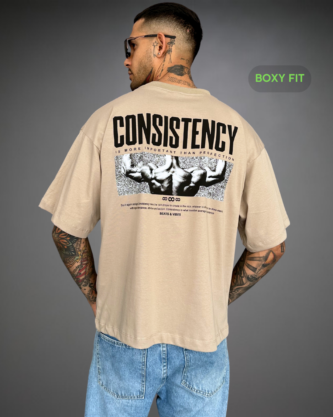 Polo Hombre Boxy Fit CONSISTENCY - Arena Oscuro