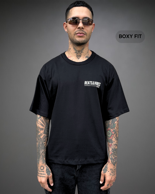 Polo Hombre Boxy Fit UNDERGROUND - Negro
