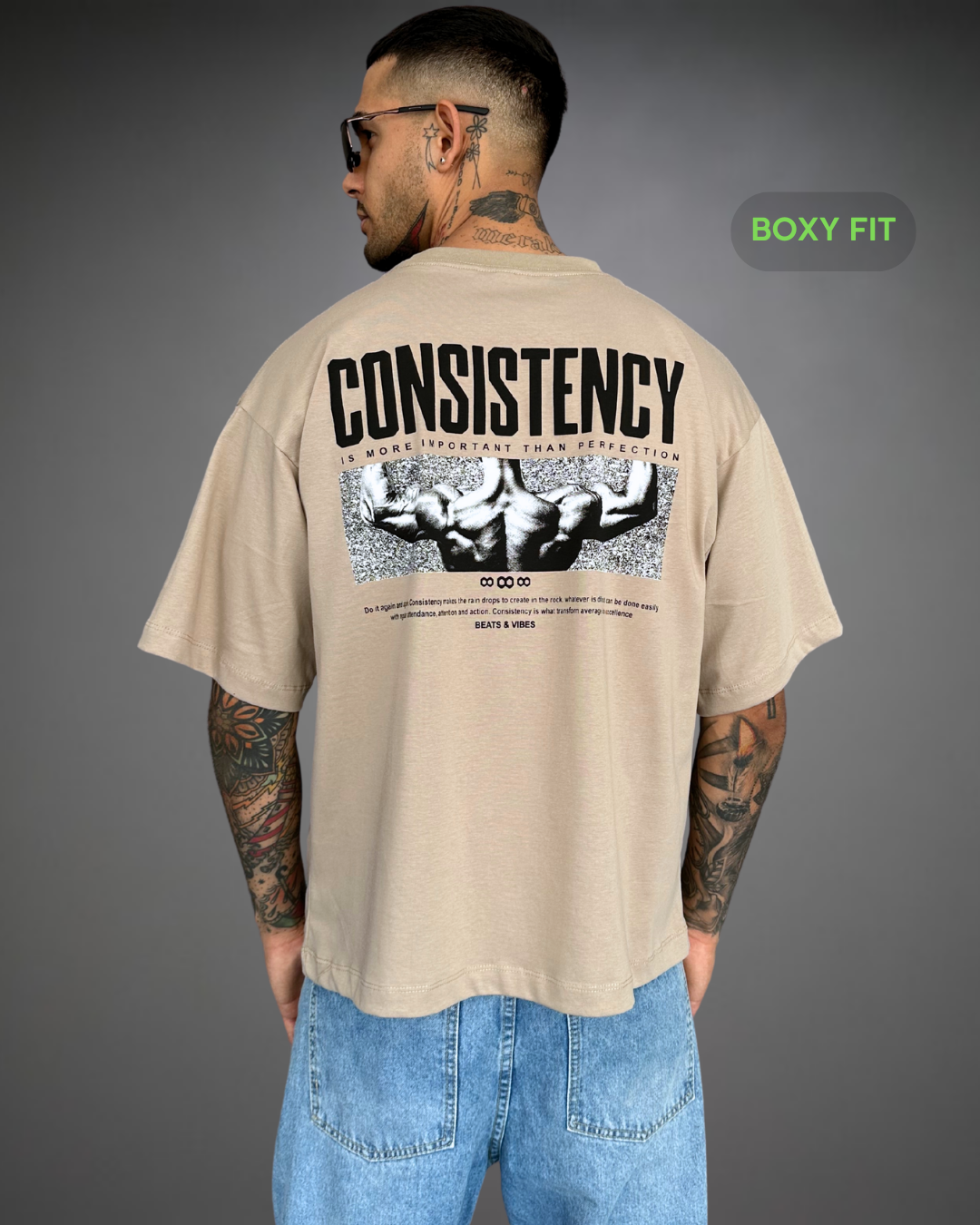 Polo Hombre Boxy Fit CONSISTENCY - Arena Oscuro