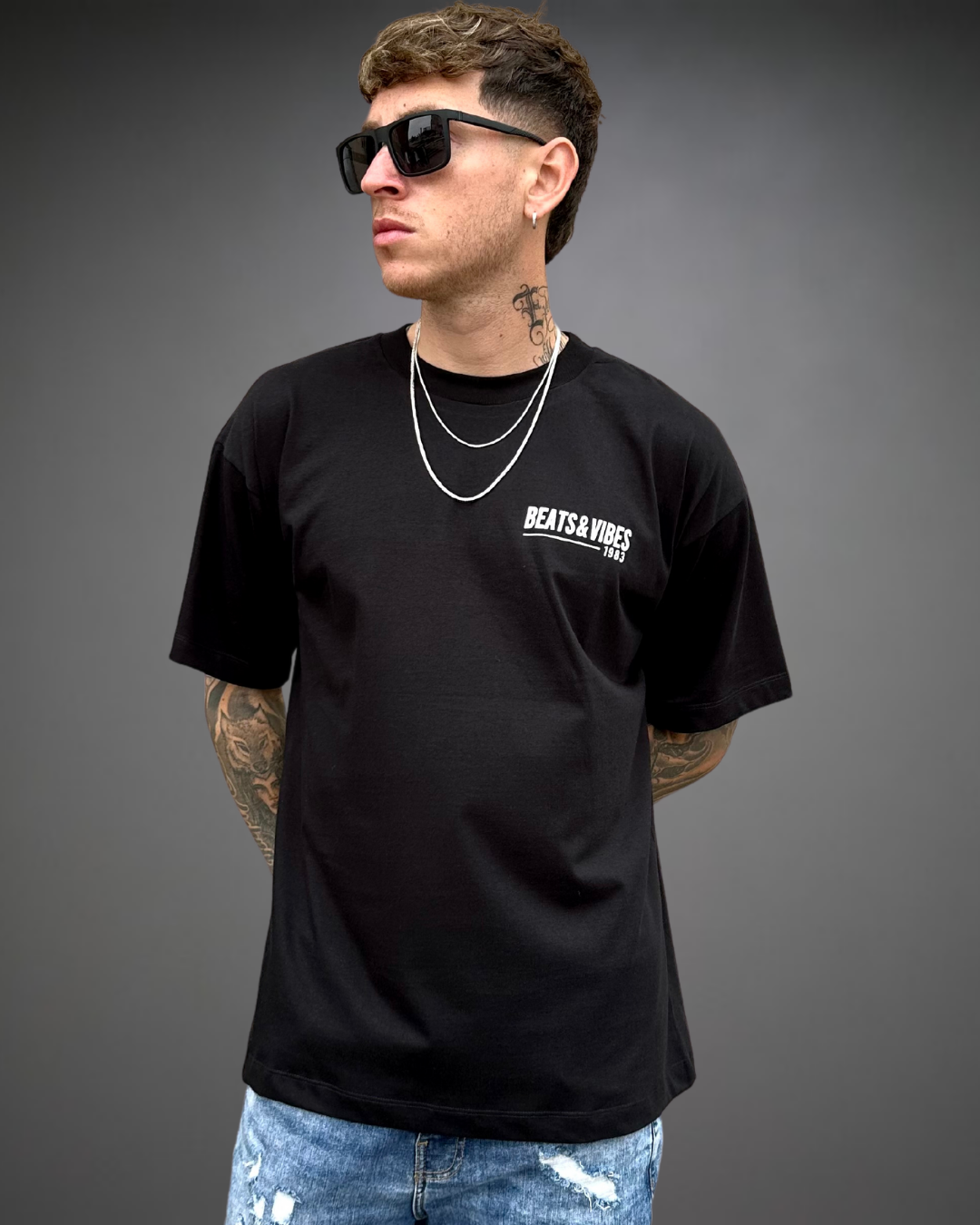 Polo Hombre Oversize Focus and Win - Negro