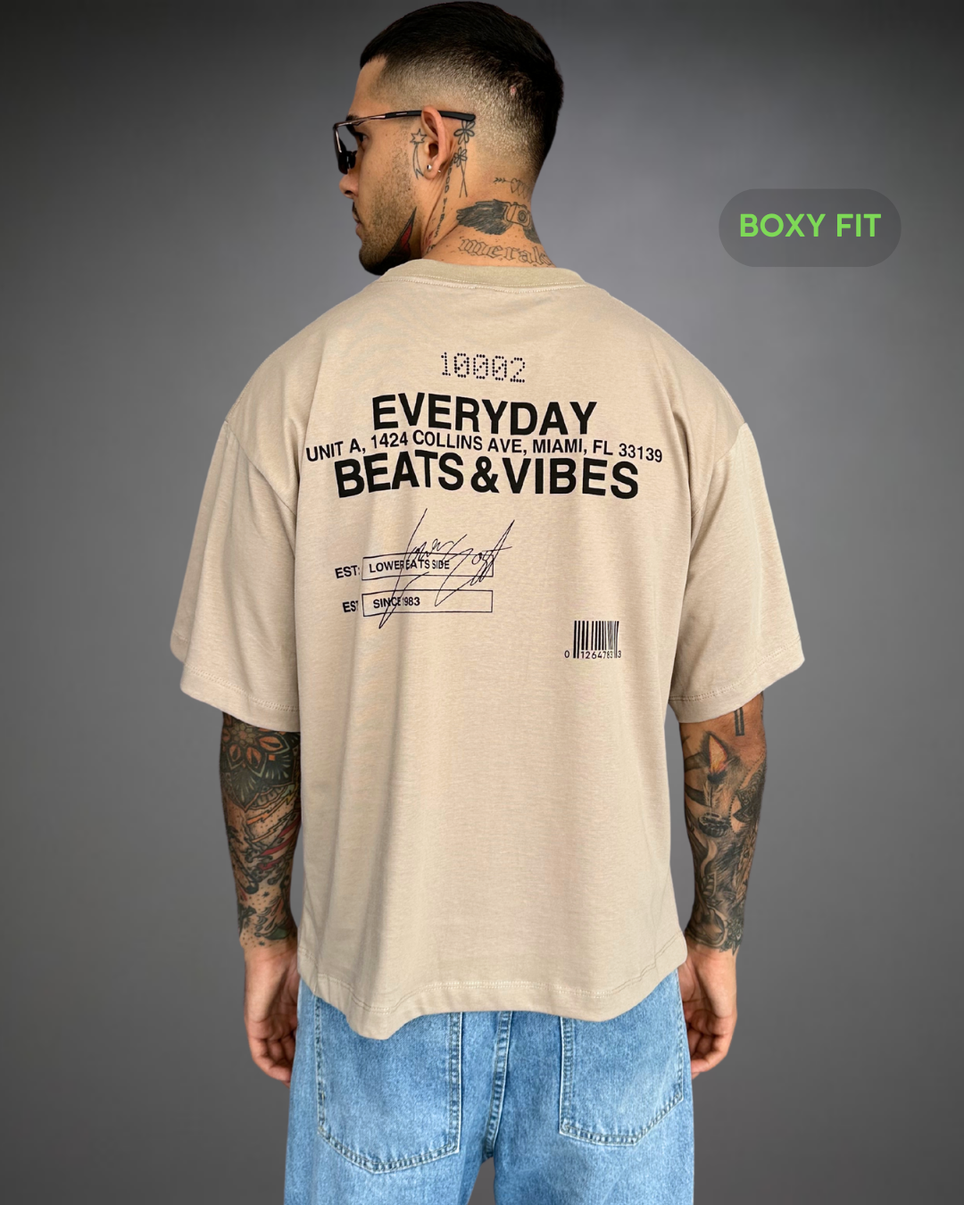 Polo Hombre Boxy Fit Beats Everyday - Arena Oscuro