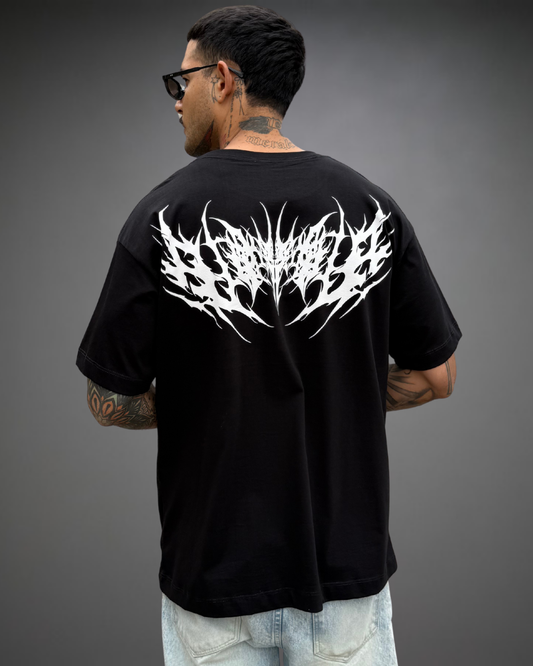 Polo Hombre Oversize Big Tribal - Negro