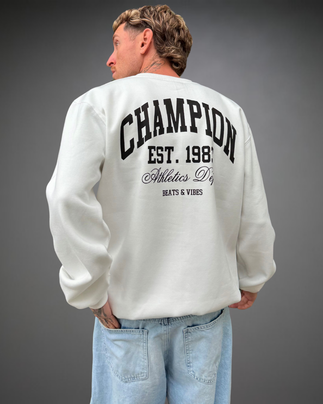 Polera Hombre Oversize Champion - Hueso