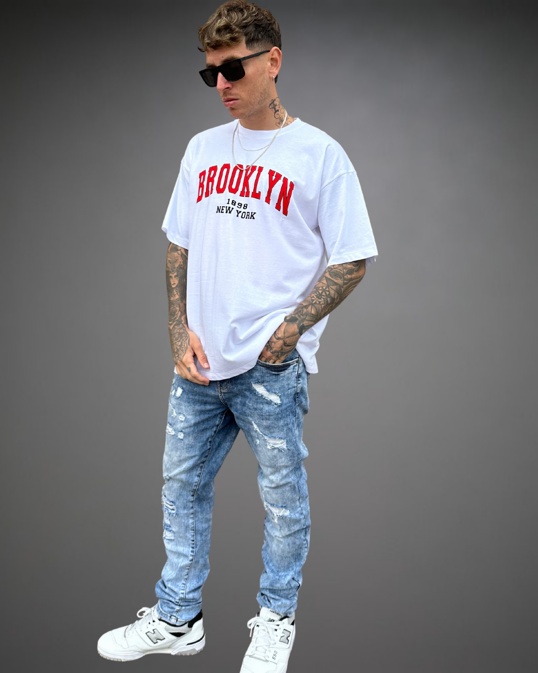 Polo Hombre Oversize Brooklyn - Blanco