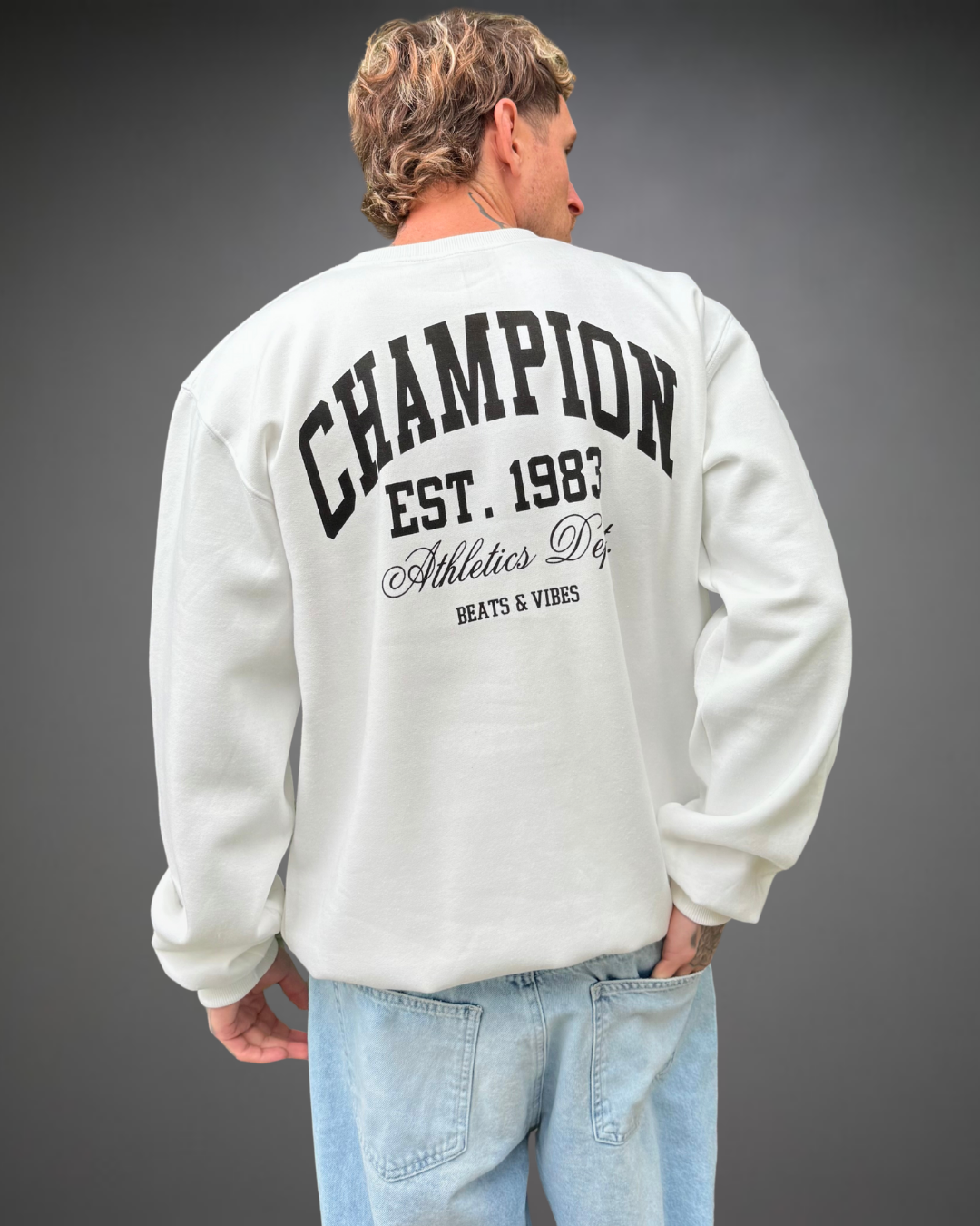 Polera Hombre Oversize Champion - Hueso