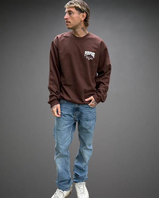 Polera Hombre Oversize Purpose - Marrón