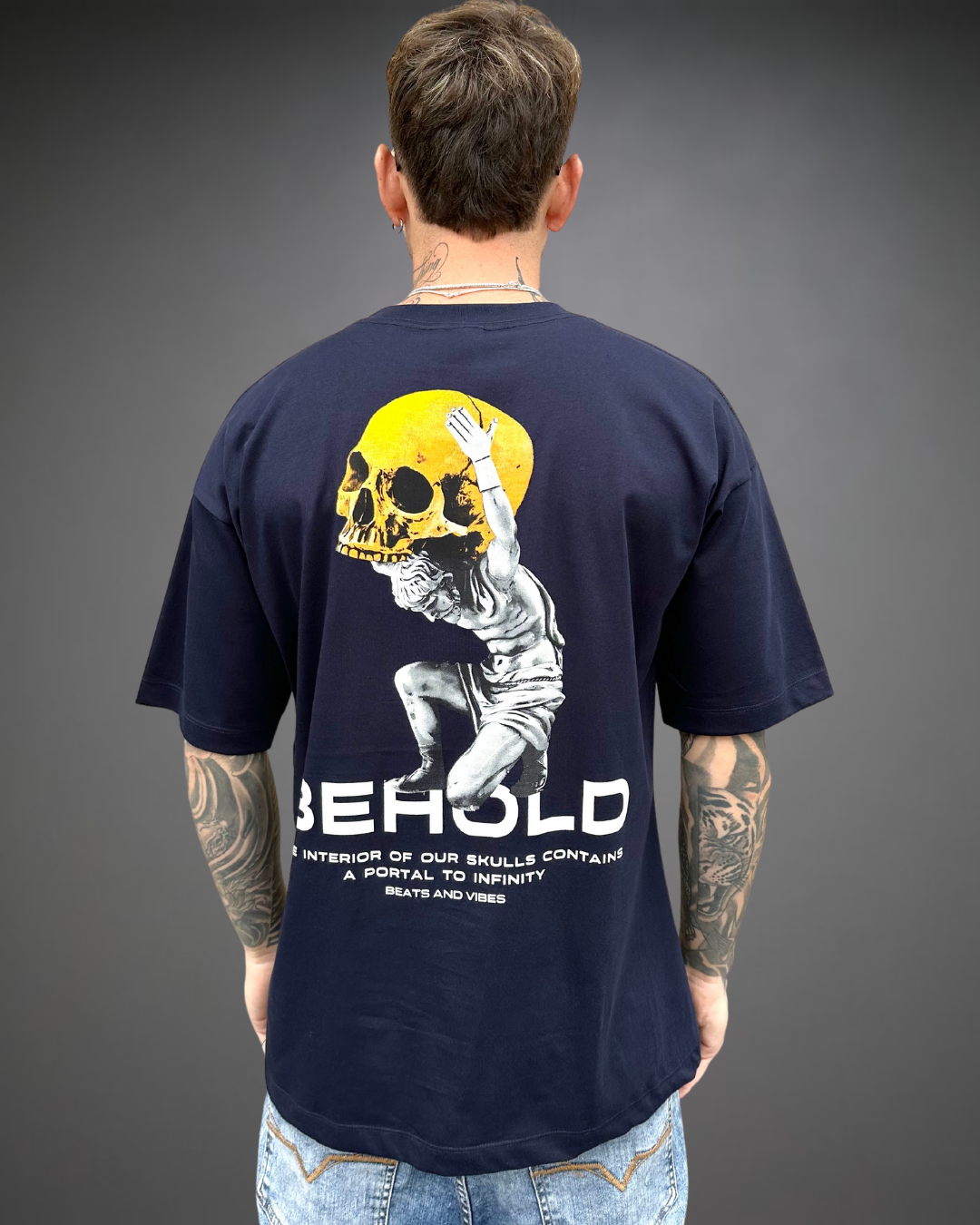 Polo Hombre Oversize Behold - Azul Noche