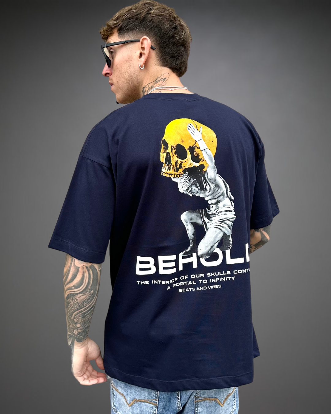 Polo Hombre Oversize Behold - Azul Noche