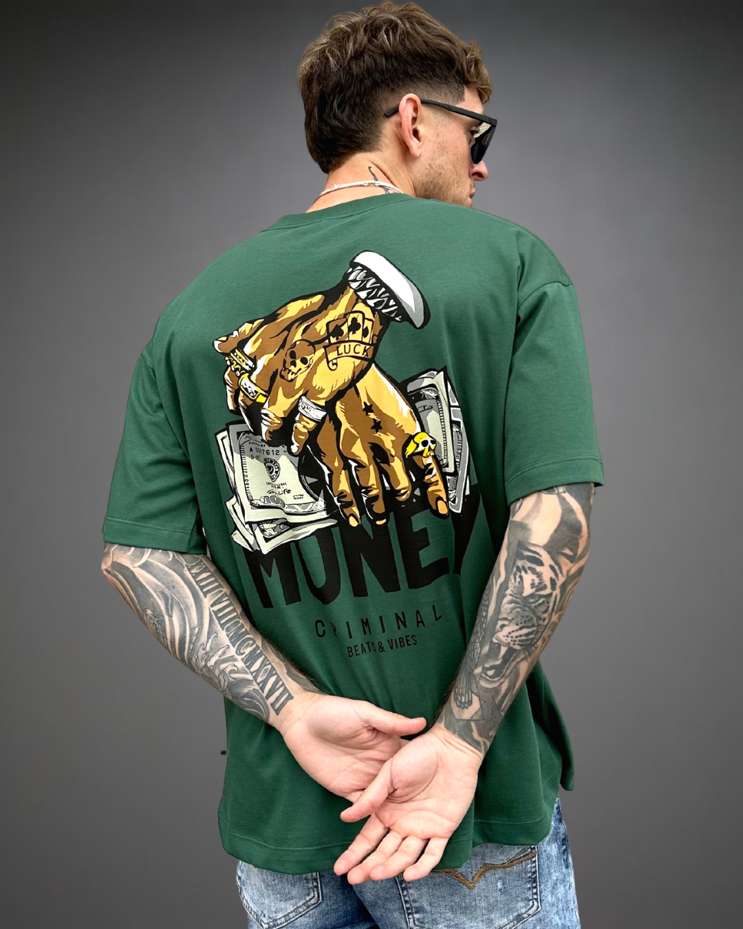 Polo Hombre Oversize Money Gang - Verde