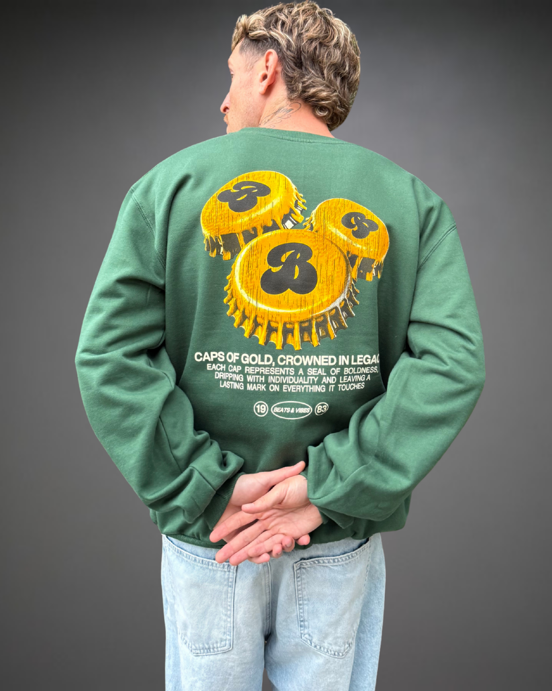 Polera Hombre Oversize Caps Of Gold - Verde