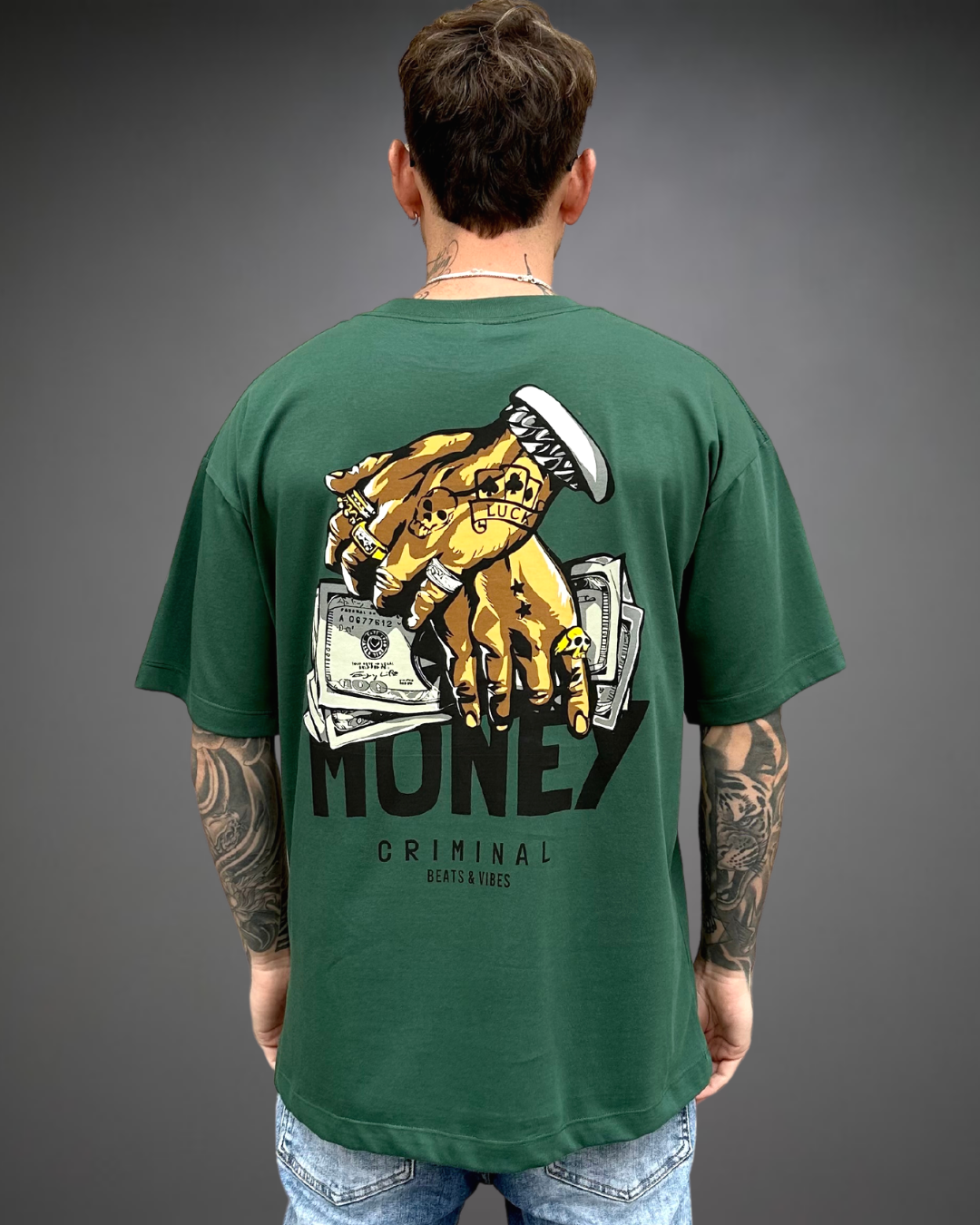 Polo Hombre Oversize Money Gang - Verde