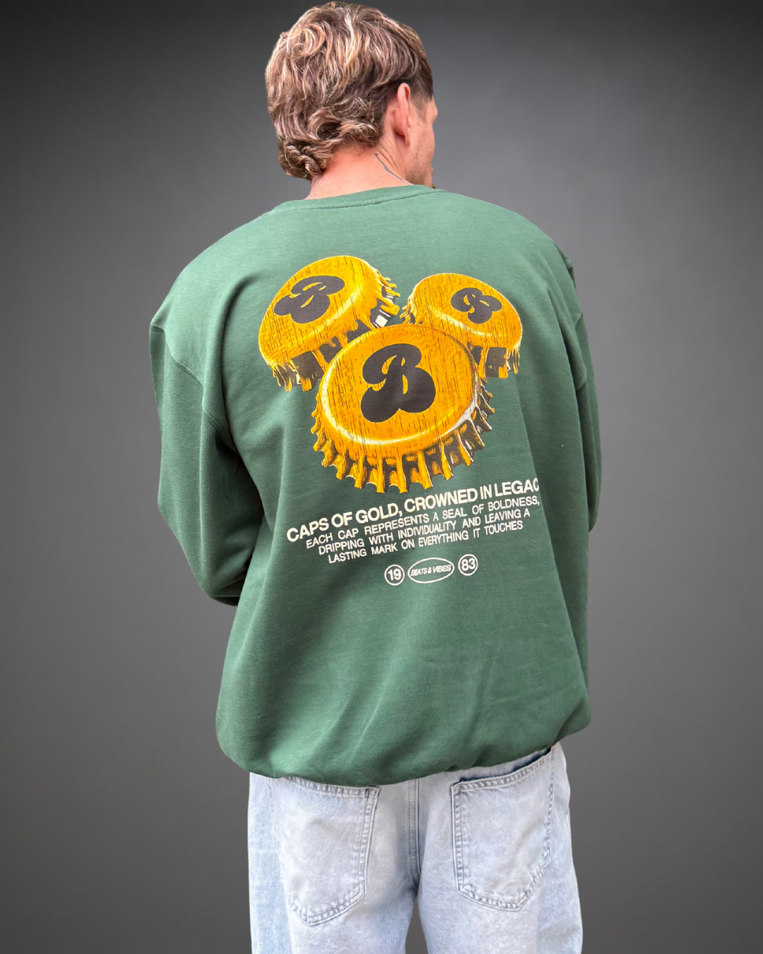 Polera Hombre Oversize Caps Of Gold - Verde