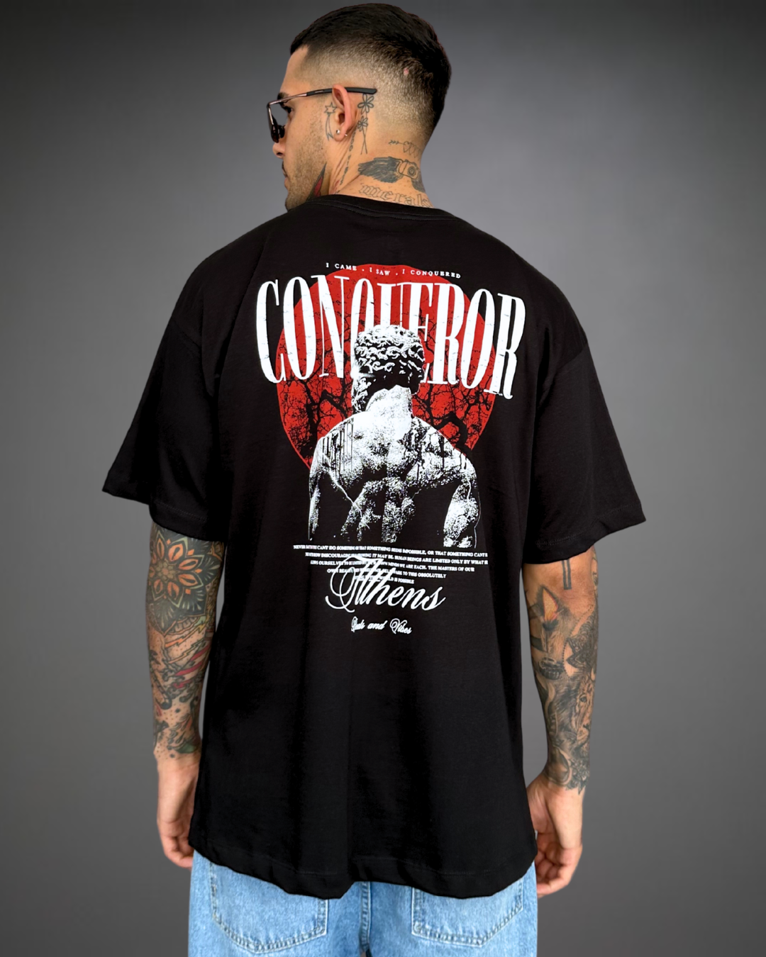Polo Hombre Oversize Conqueror - Negro