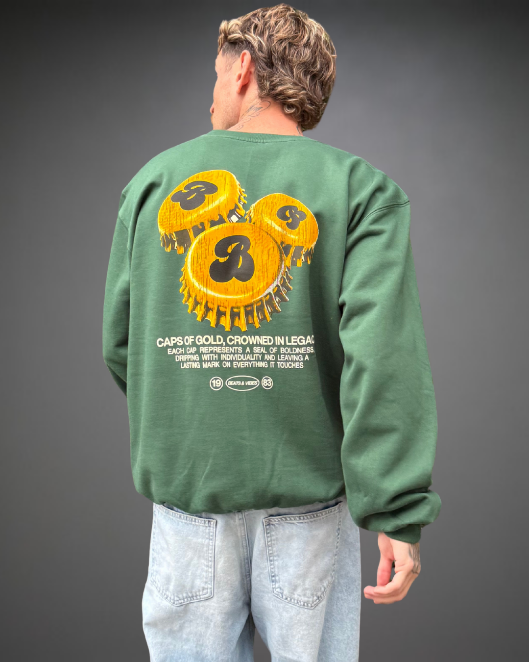 Polera Hombre Oversize Caps Of Gold - Verde