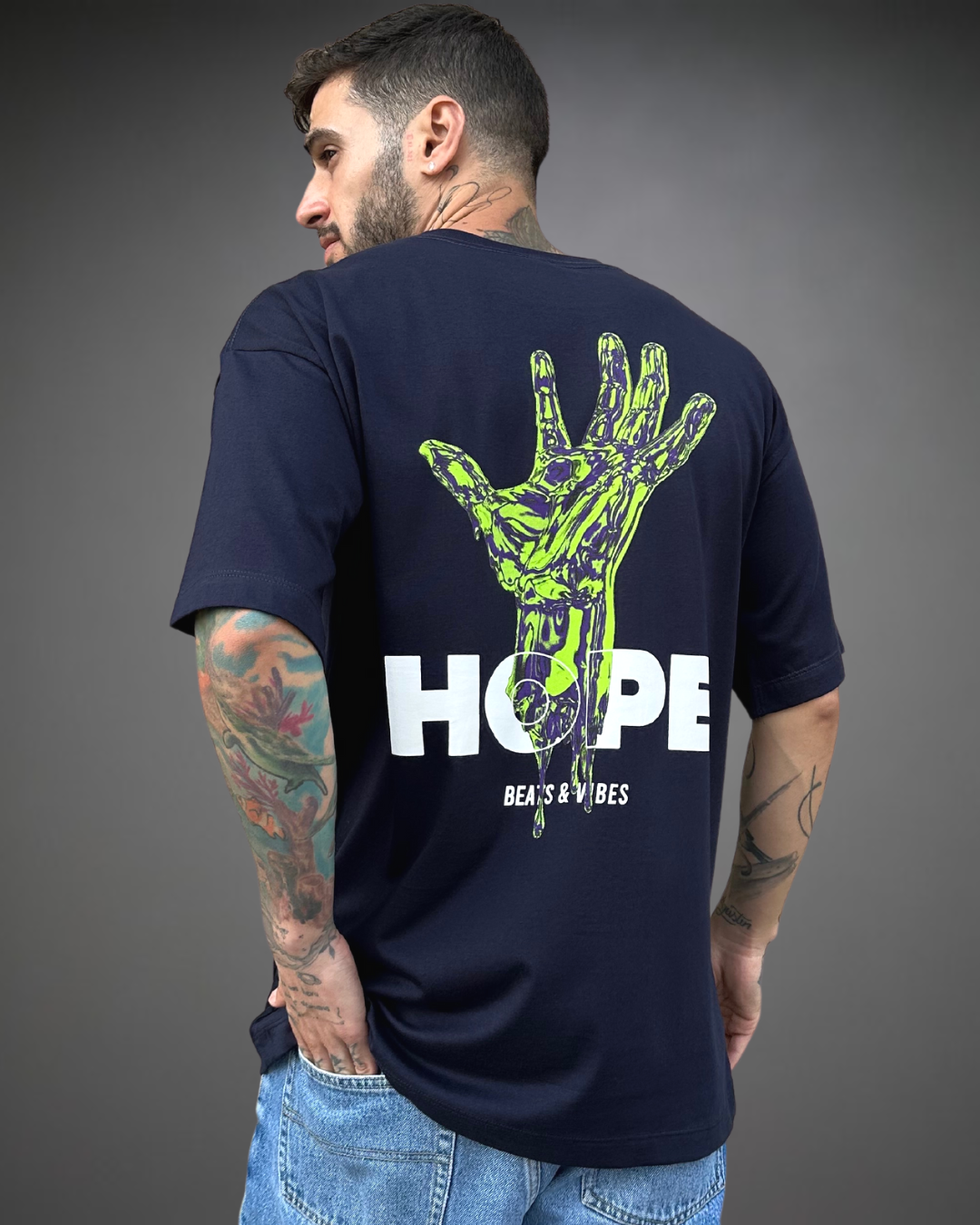Polo Hombre Oversize Hope - Azul Noche