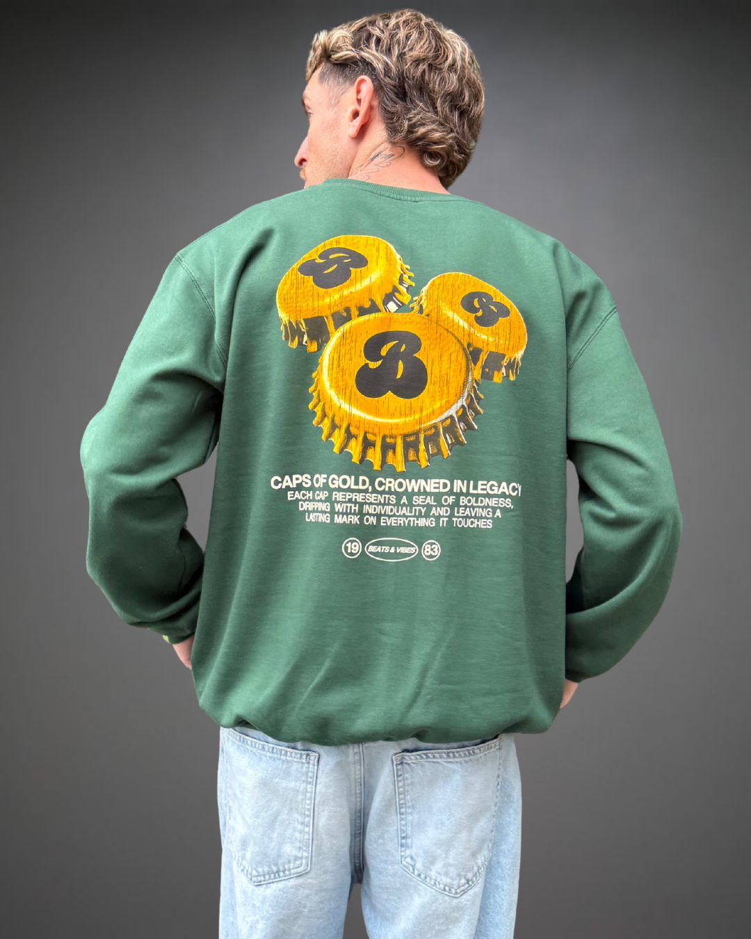Polera Hombre Oversize Caps Of Gold - Verde