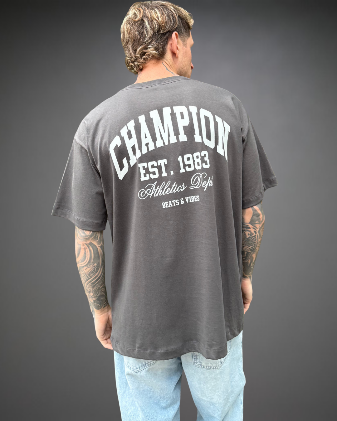 Polo Hombre Oversize CHAMPION - Plomo