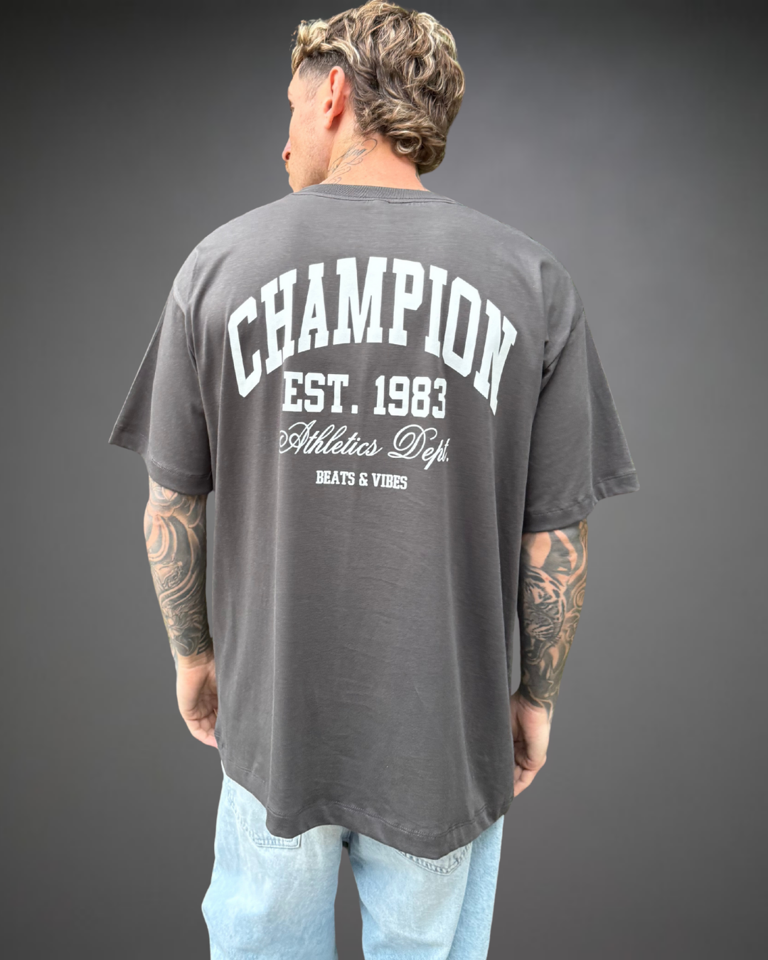 Polo Hombre Oversize CHAMPION - Plomo