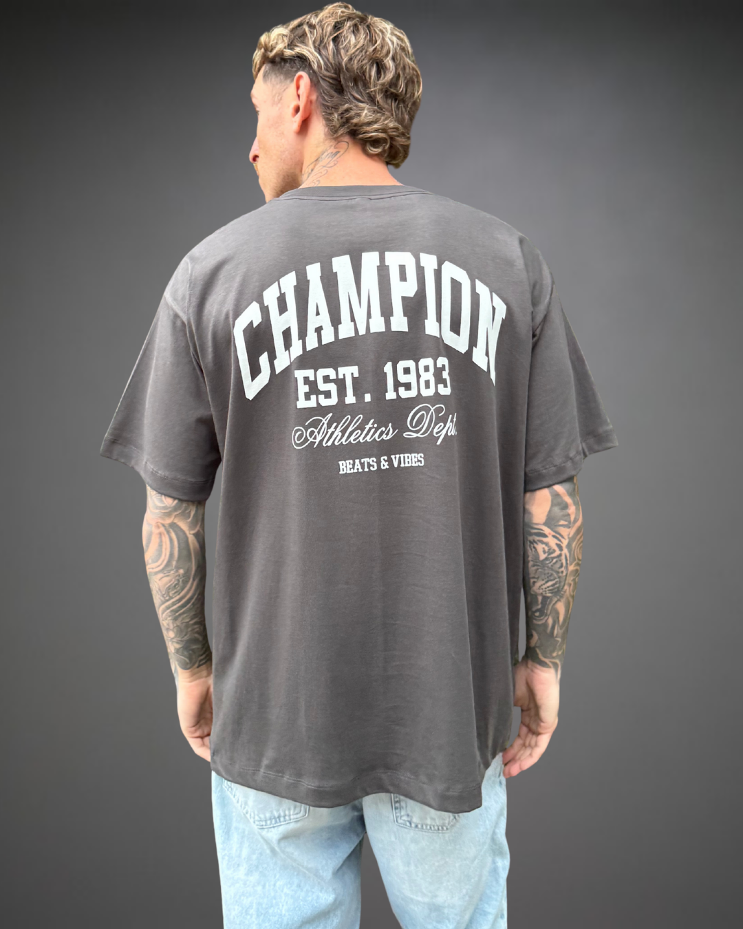 Polo Hombre Oversize CHAMPION - Plomo