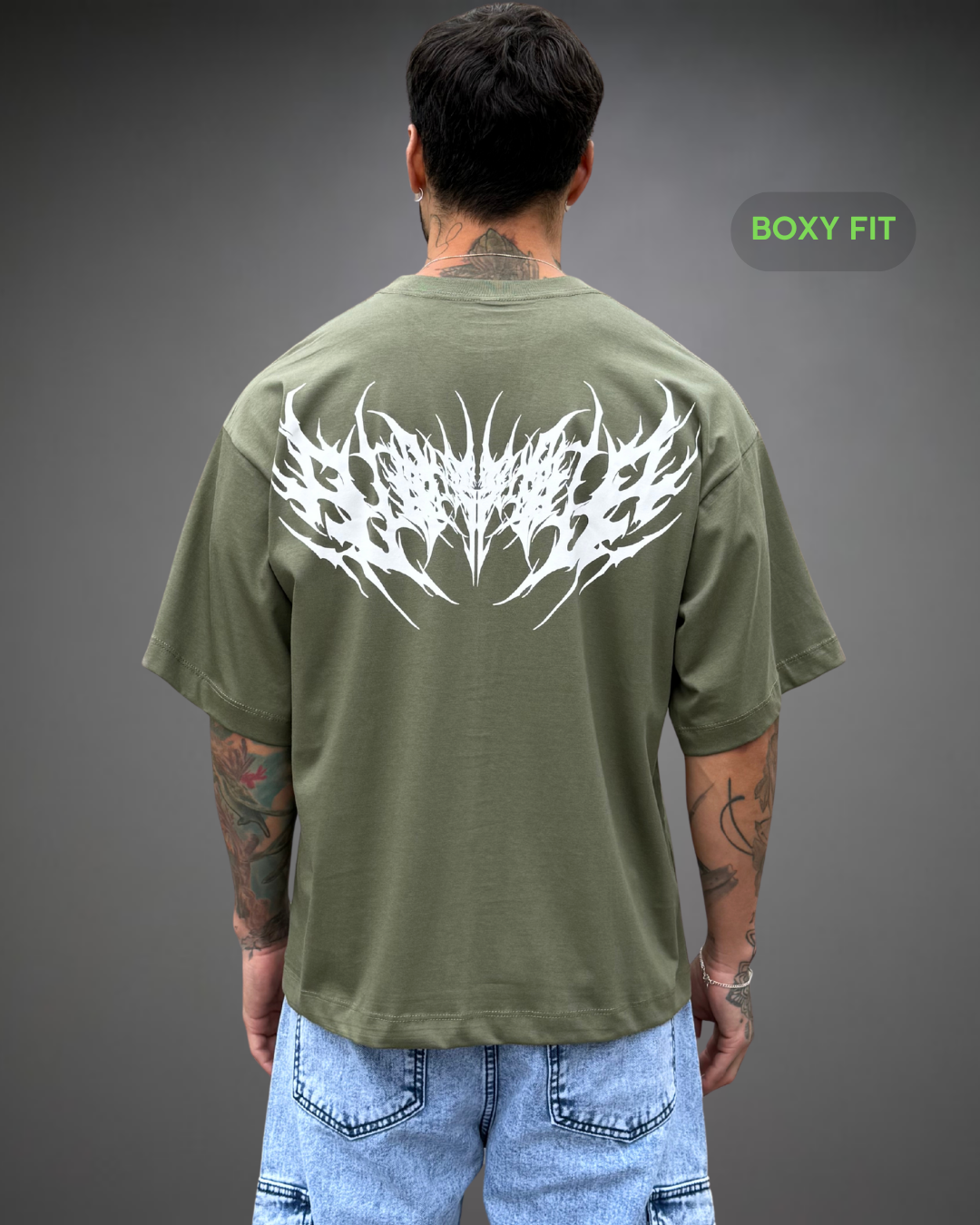 Polo Hombre Boxy Fit The Dark Sign - Verde