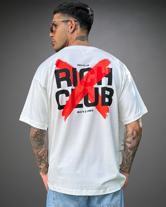 Polo Hombre Oversize Rich Club - Blanco