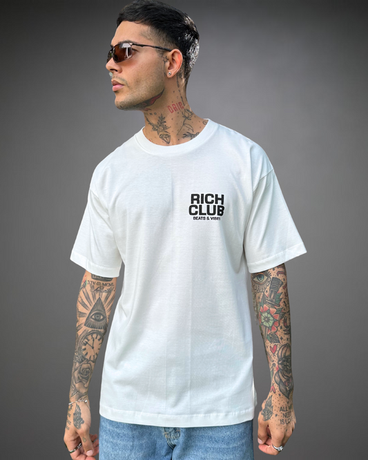 Polo Hombre Oversize Rich Club - Blanco