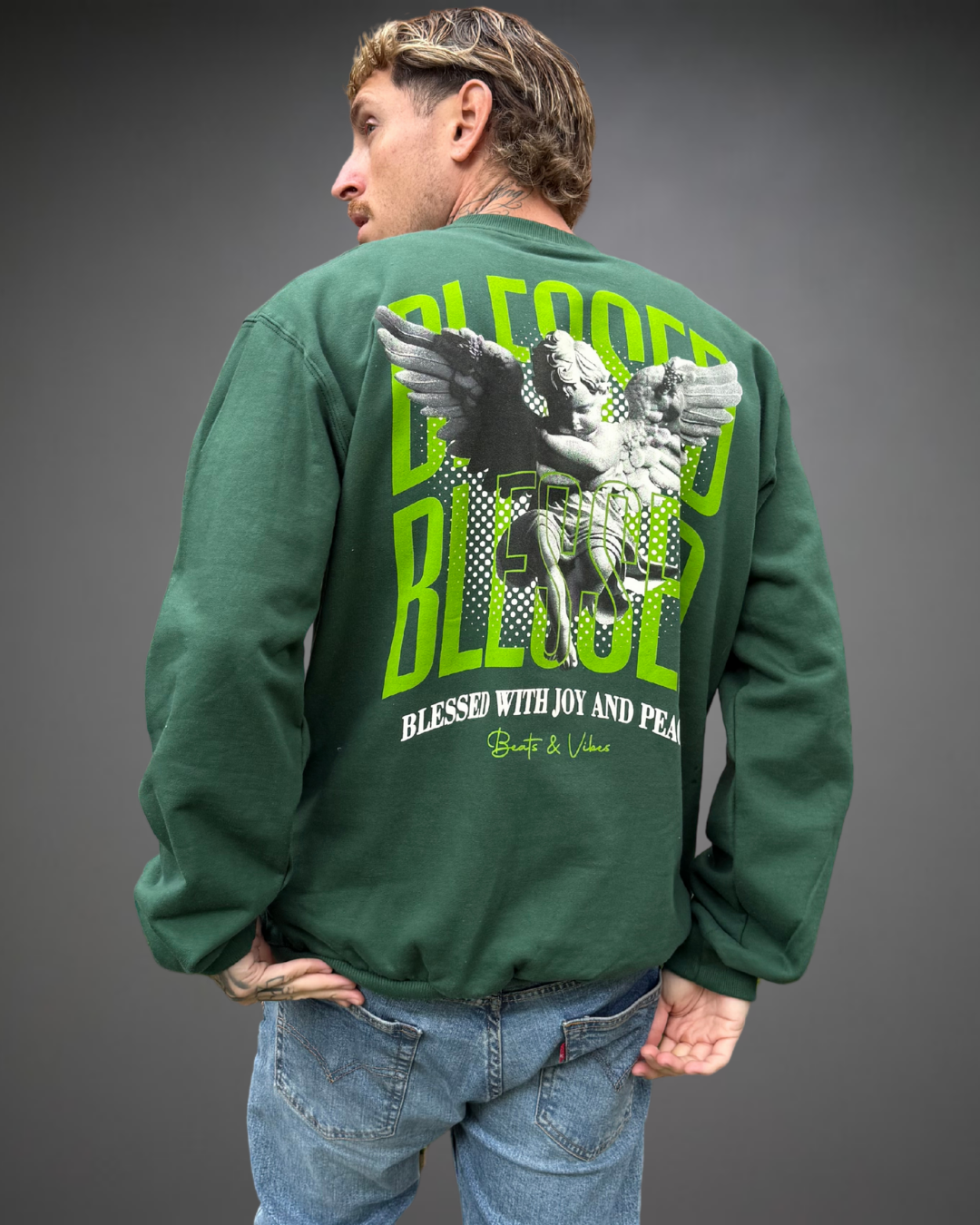 Polera Hombre Oversize BLESSED 2.0 - Verde