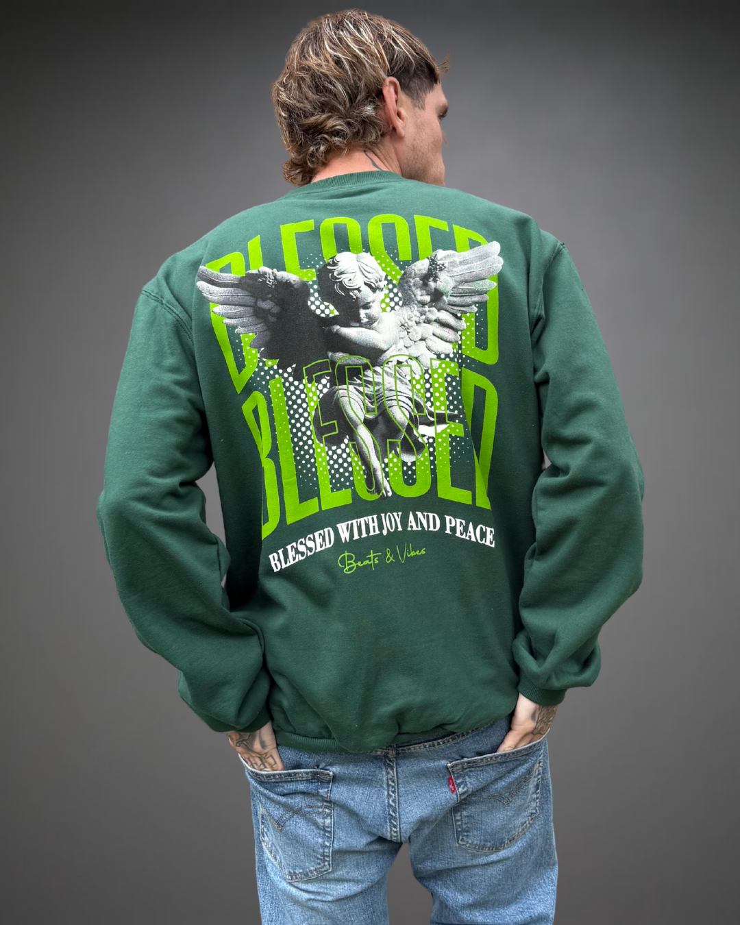 Polera Hombre Oversize BLESSED 2.0 - Verde
