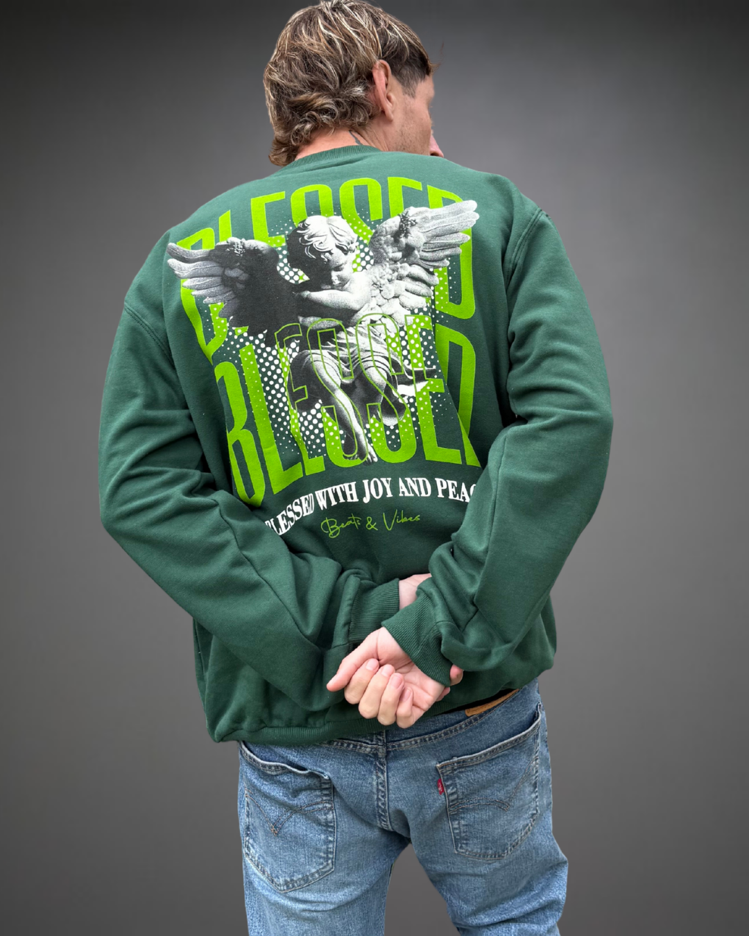 Polera Hombre Oversize BLESSED 2.0 - Verde